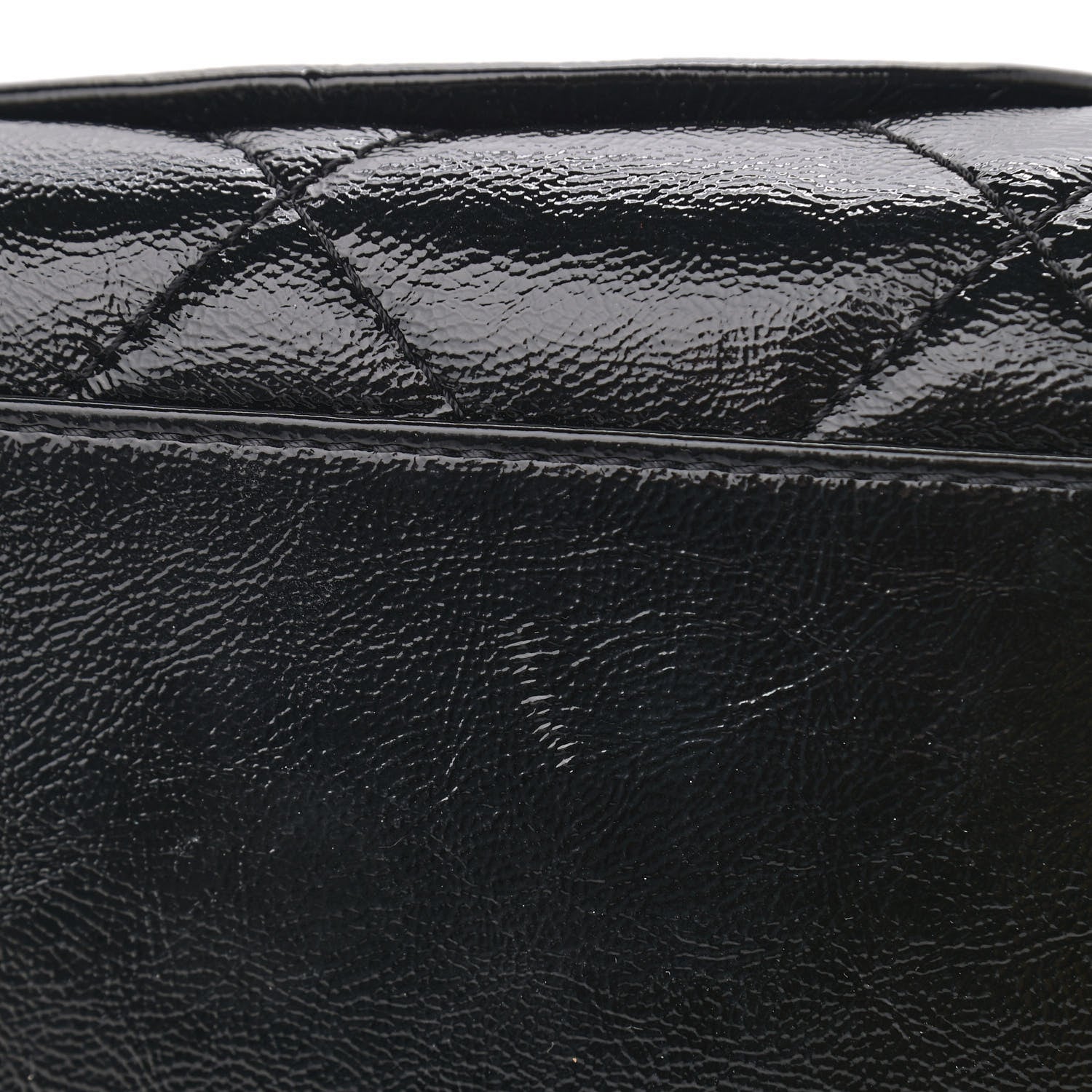 Chanel Shiny Aged Calfskin Quilted Bowler Bag Black 10 of 10