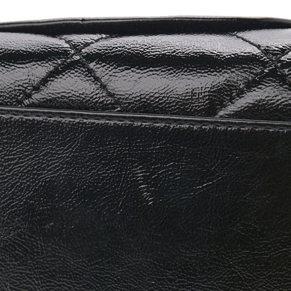 Chanel Shiny Aged Calfskin Quilted Bowler Bag Black 10 of 10