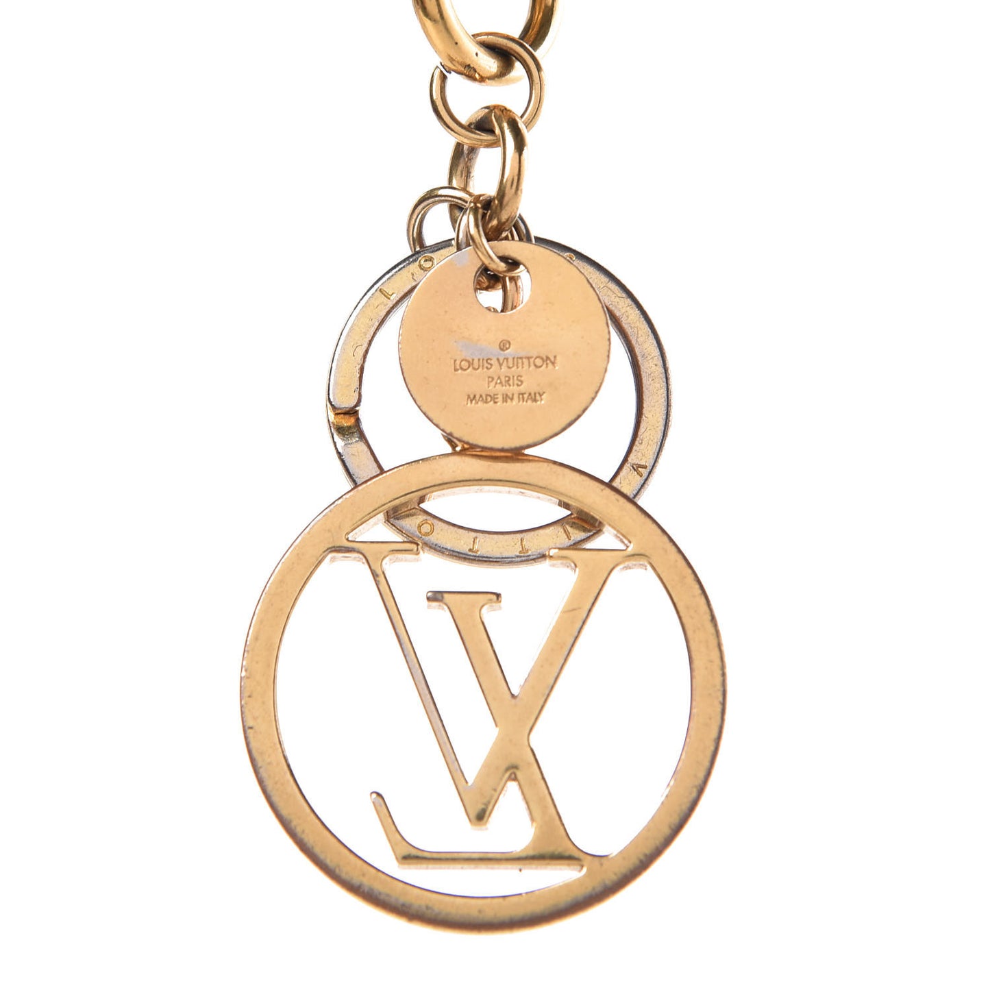 LV Circle Bag Charm Key Holder Gold