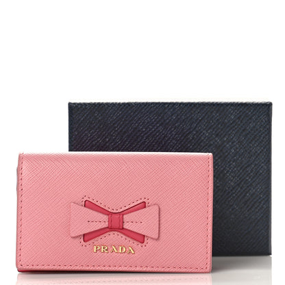 Prada Saffiano Metal Business Card Holder Petalo Peonia 9 of 9