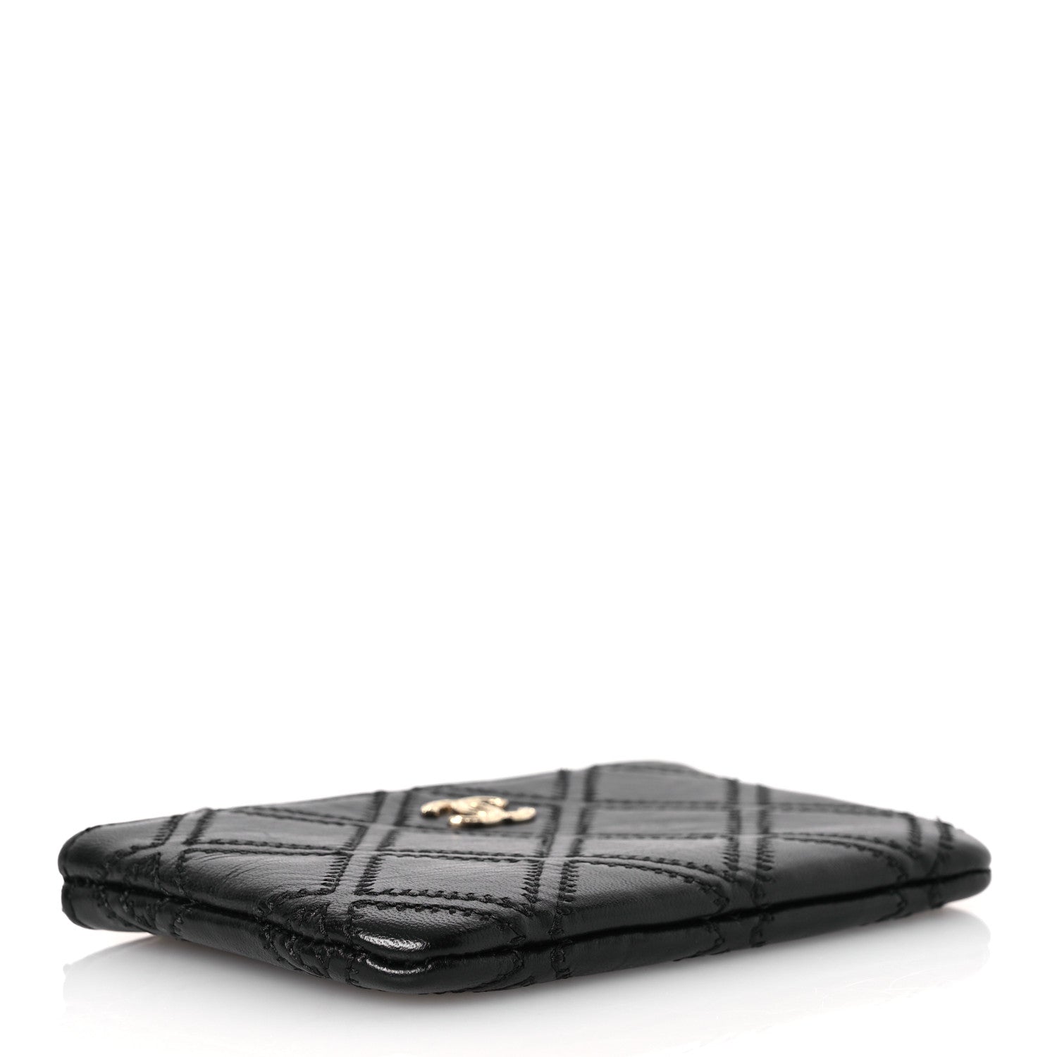 Chanel Lambskin Stitched Small Cosmetic Case Black 4 of 7