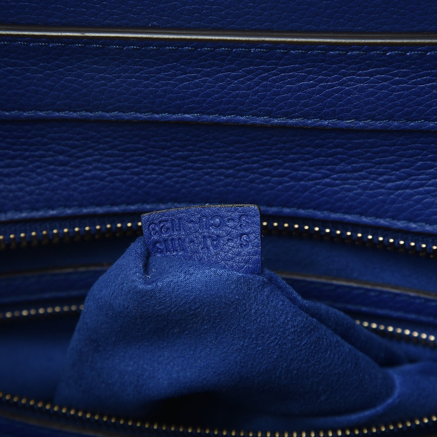 Drummed Calfskin Mini Luggage Indigo