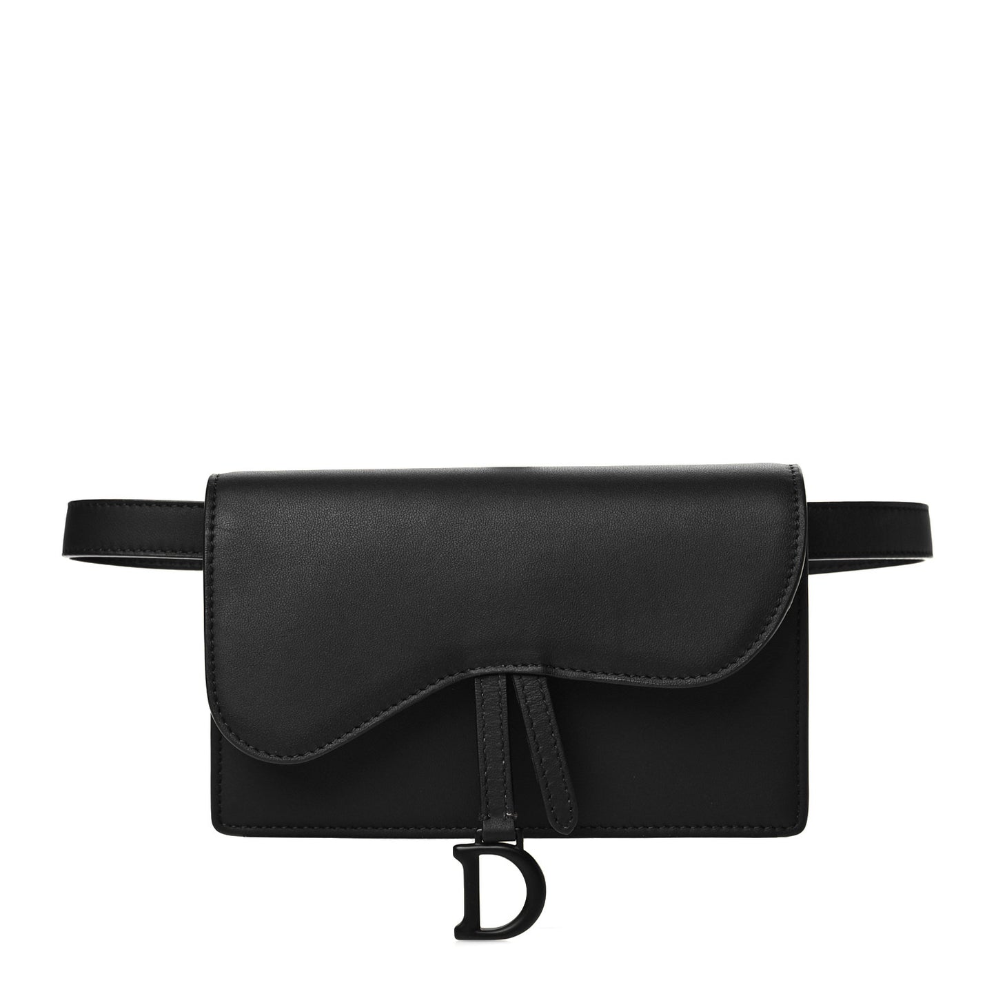 Ultra Matte Calfskin Saddle Belt Bag Black