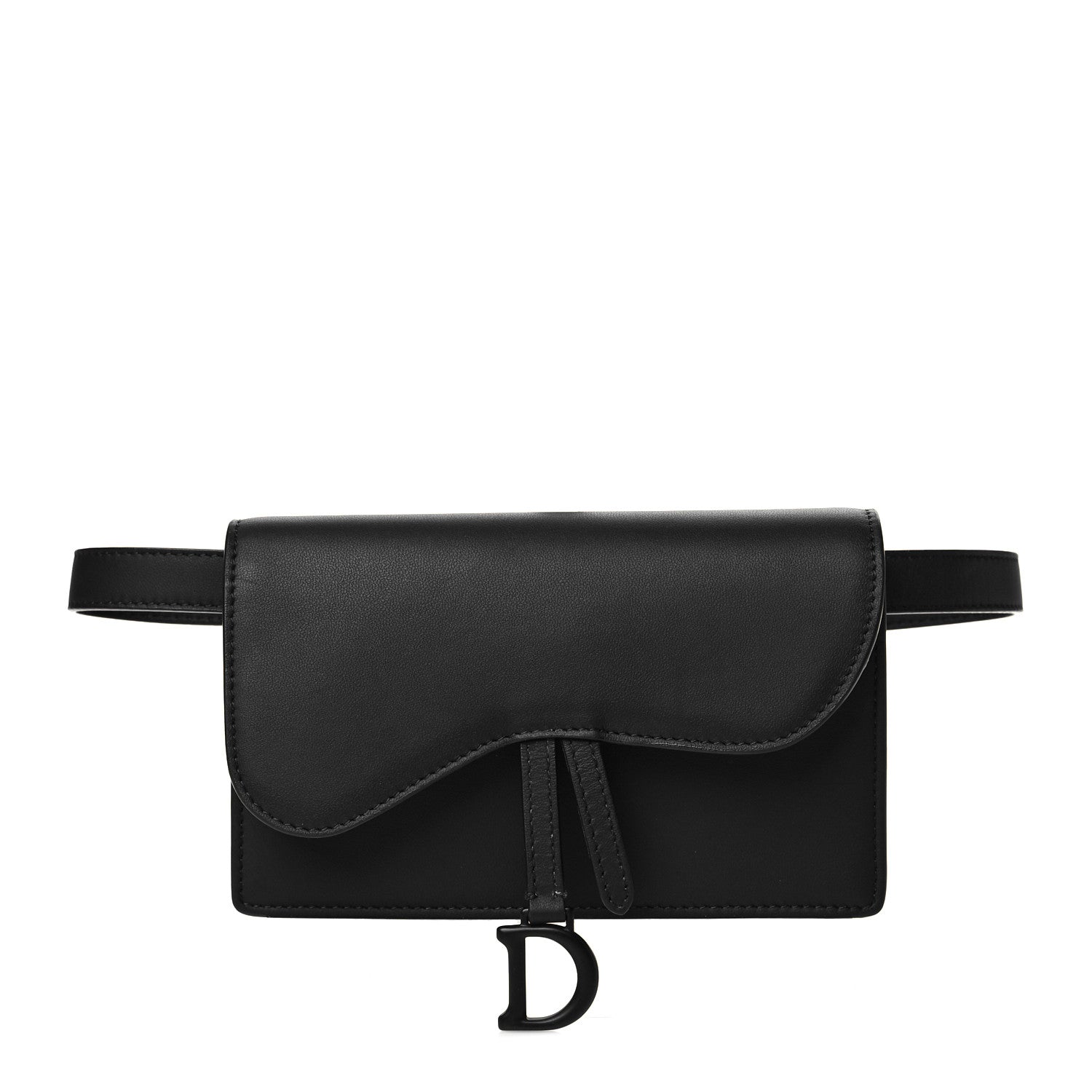 Christian Dior Ultra Matte Calfskin Saddle Belt Bag Black 1 of 9