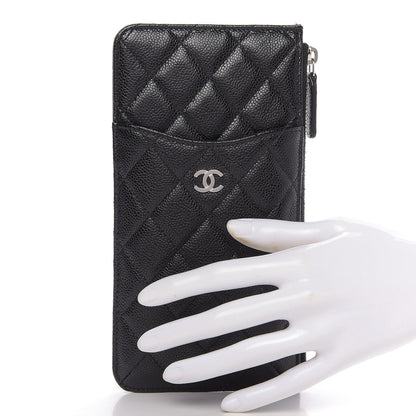 Chanel Caviar Quilted Classic Flat Wallet Pouch Black 3 of 19