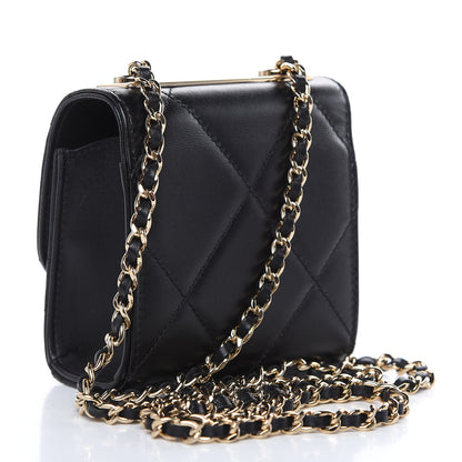 Chanel Lambskin Quilted Mini Trendy CC Chain Wallet Black 3 of 12