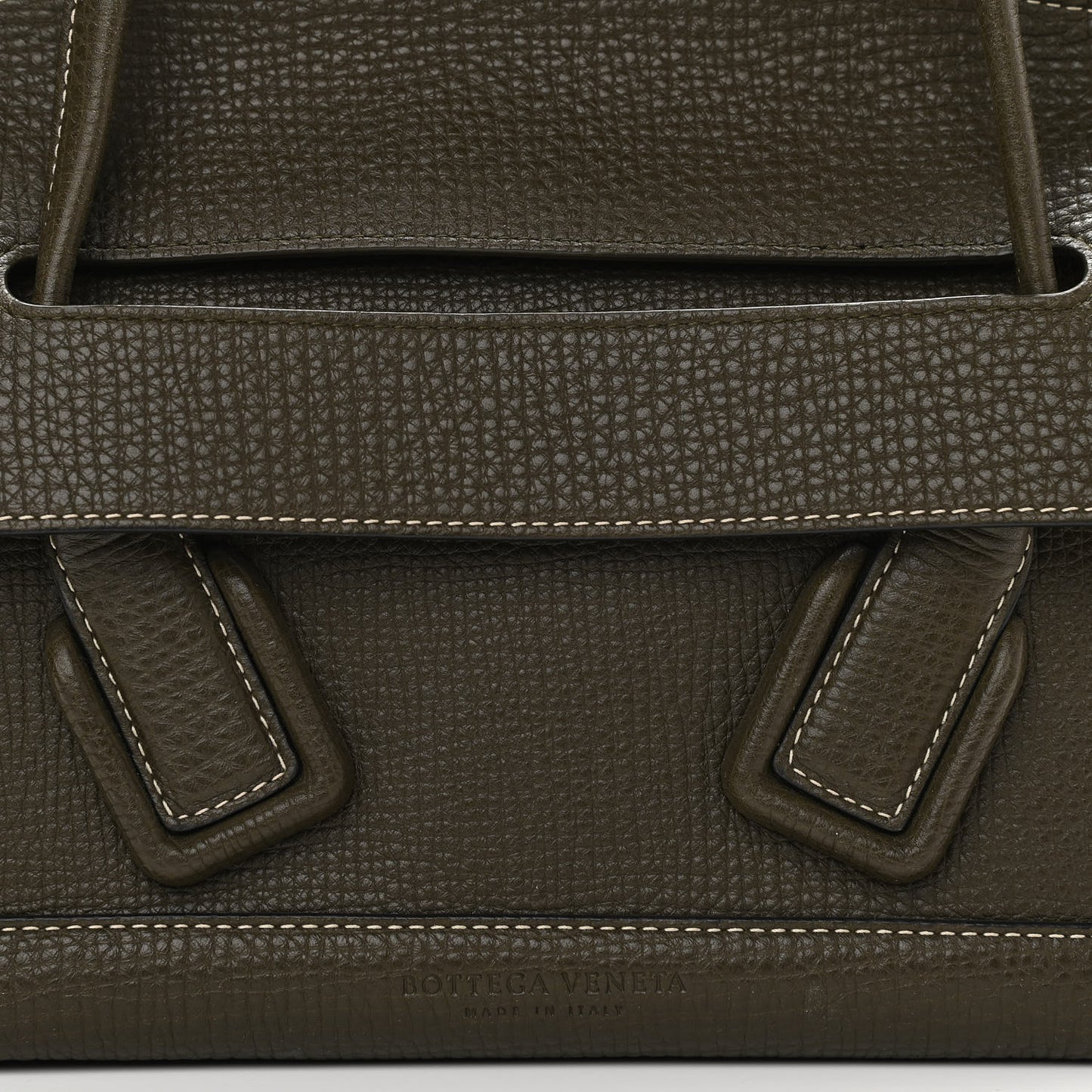 Grainy Calfskin Small Arco Kaki