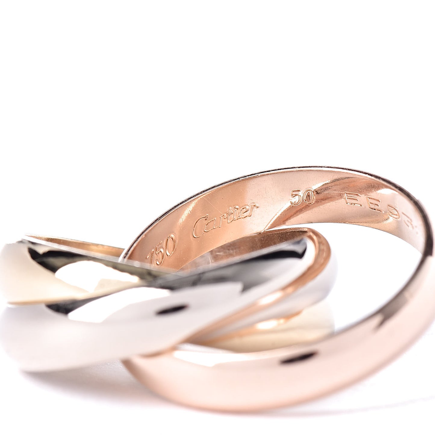 18K Pink Yellow White Gold Classic Trinity Ring 50 5.25