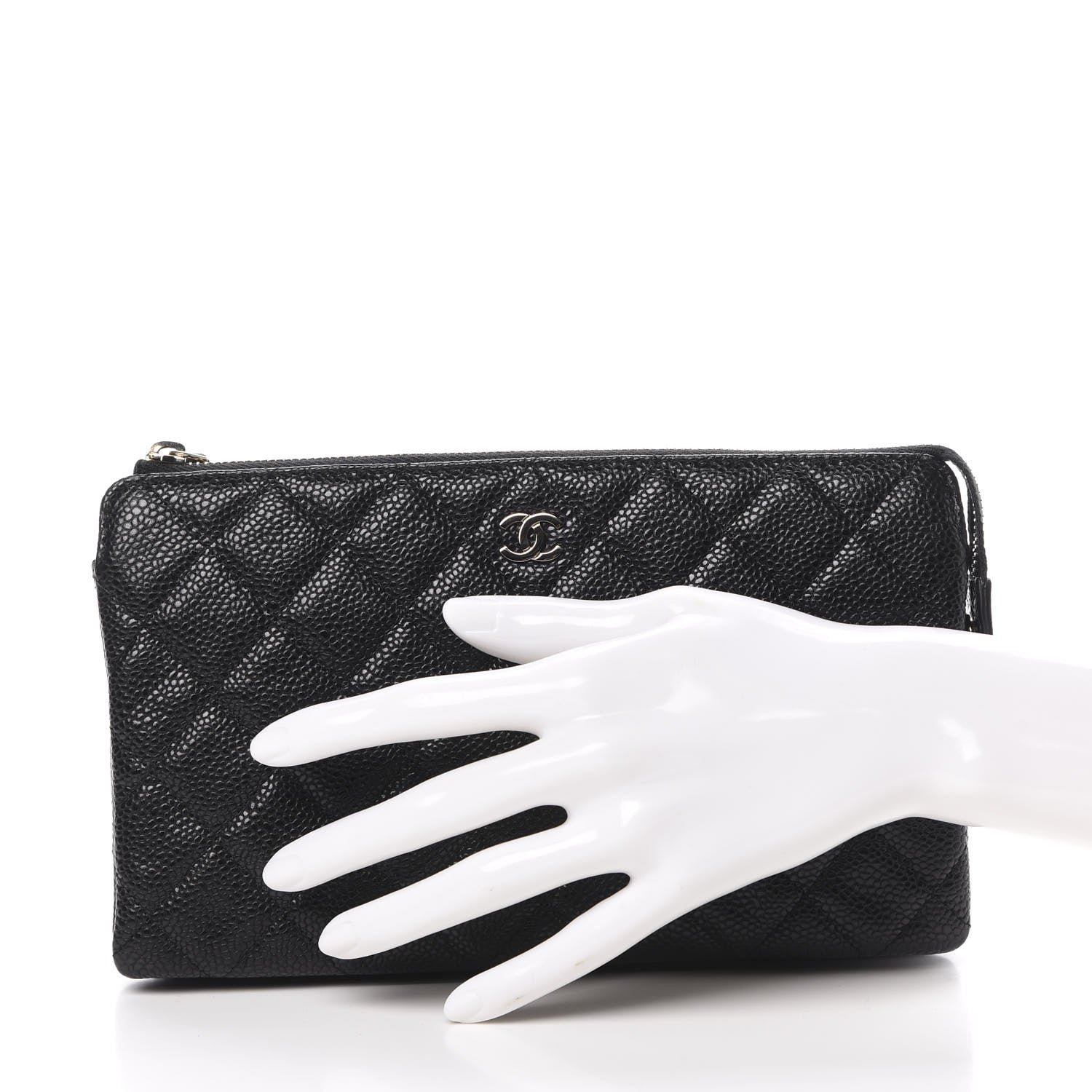Chanel Caviar Quilted Small Zipped Pouch Black 2 of 9