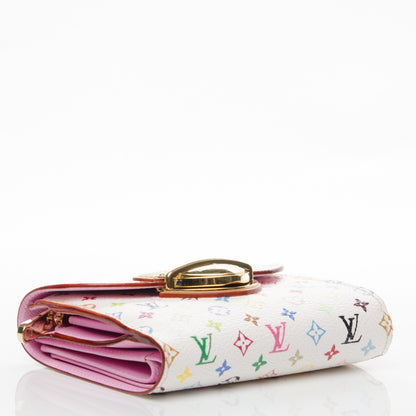 Louis Vuitton Monogram Multicolor Joey Wallet White Litchi 4 of 7
