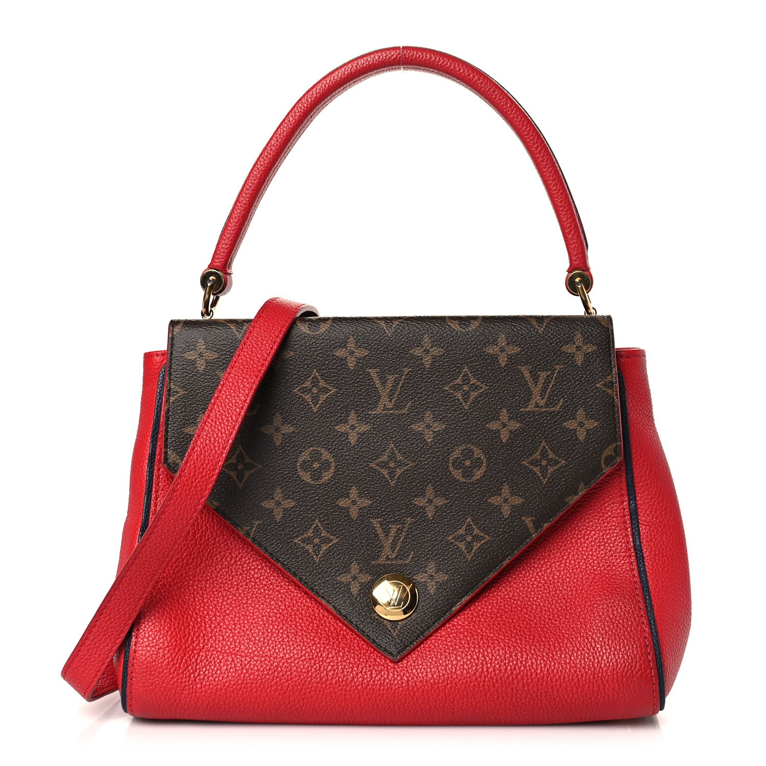 Louis Vuitton Grained Calfskin Monogram Double V Rubis 1 of 8
