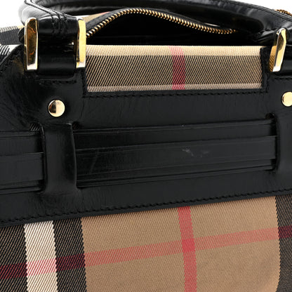 Burberry House Check Bridle Calfskin Medium Alchester Bowling Bag Black 14 of 21