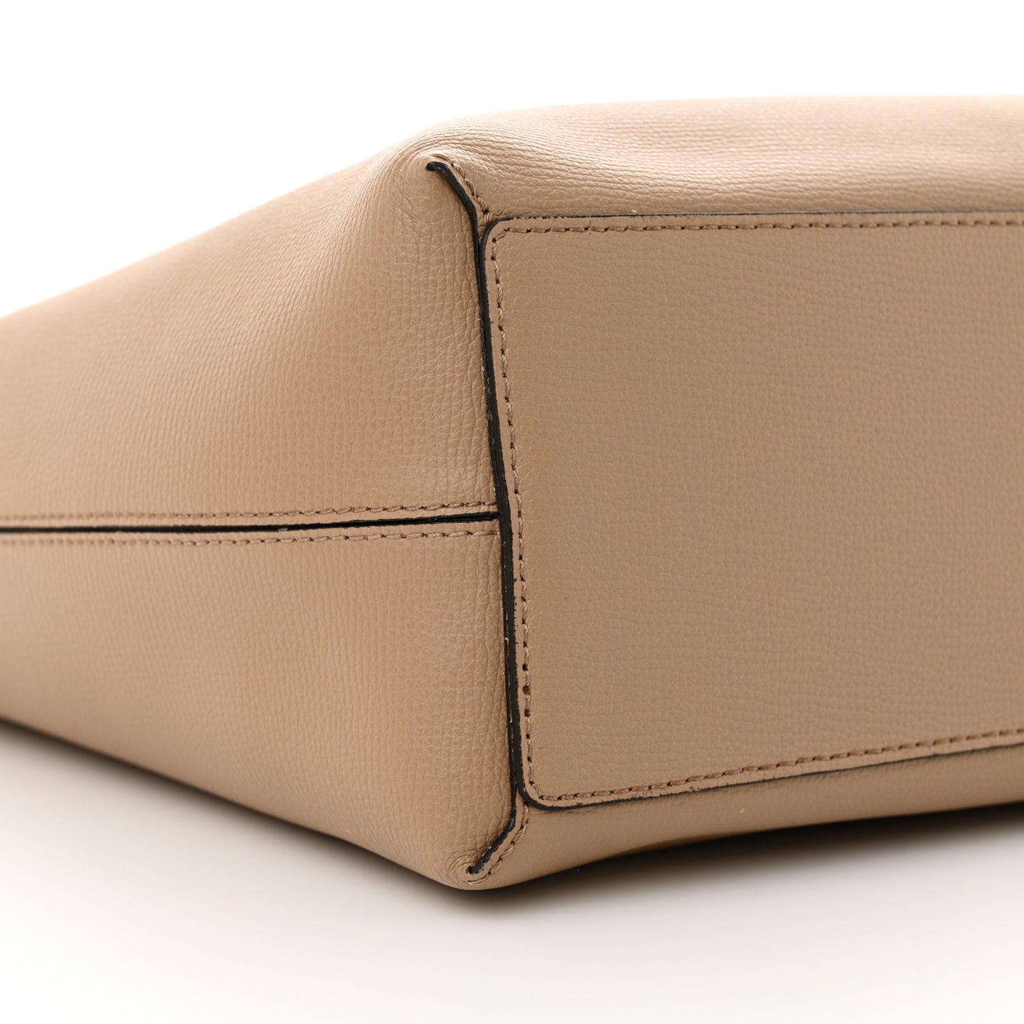 Grainy Calfskin Haymarket Check Medium Reversible Tote Camel