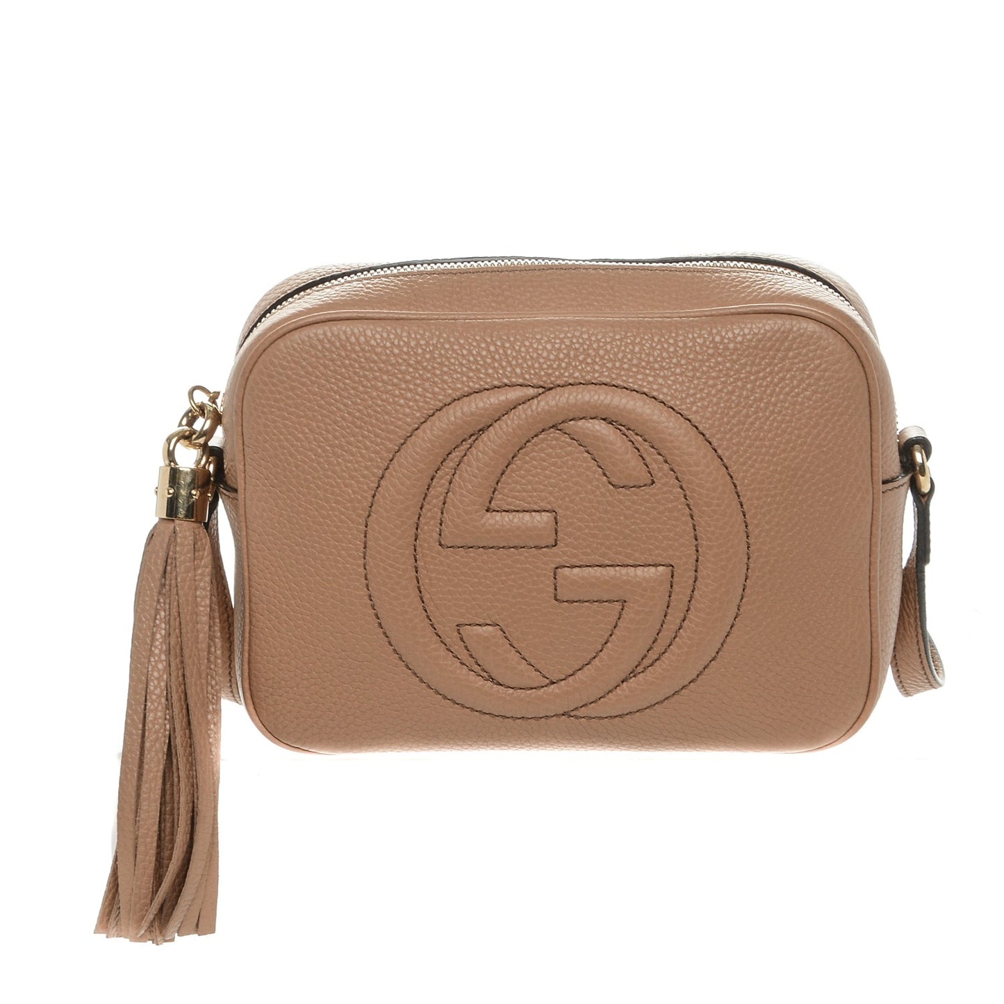 Pebbled Calfskin Small Soho Disco Bag Camelia