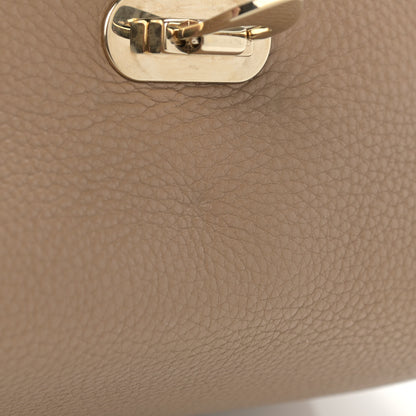 Valentino Garavani Pebbled Calfskin Rockstud Single Handle Flap Bag Beige 12 of 13