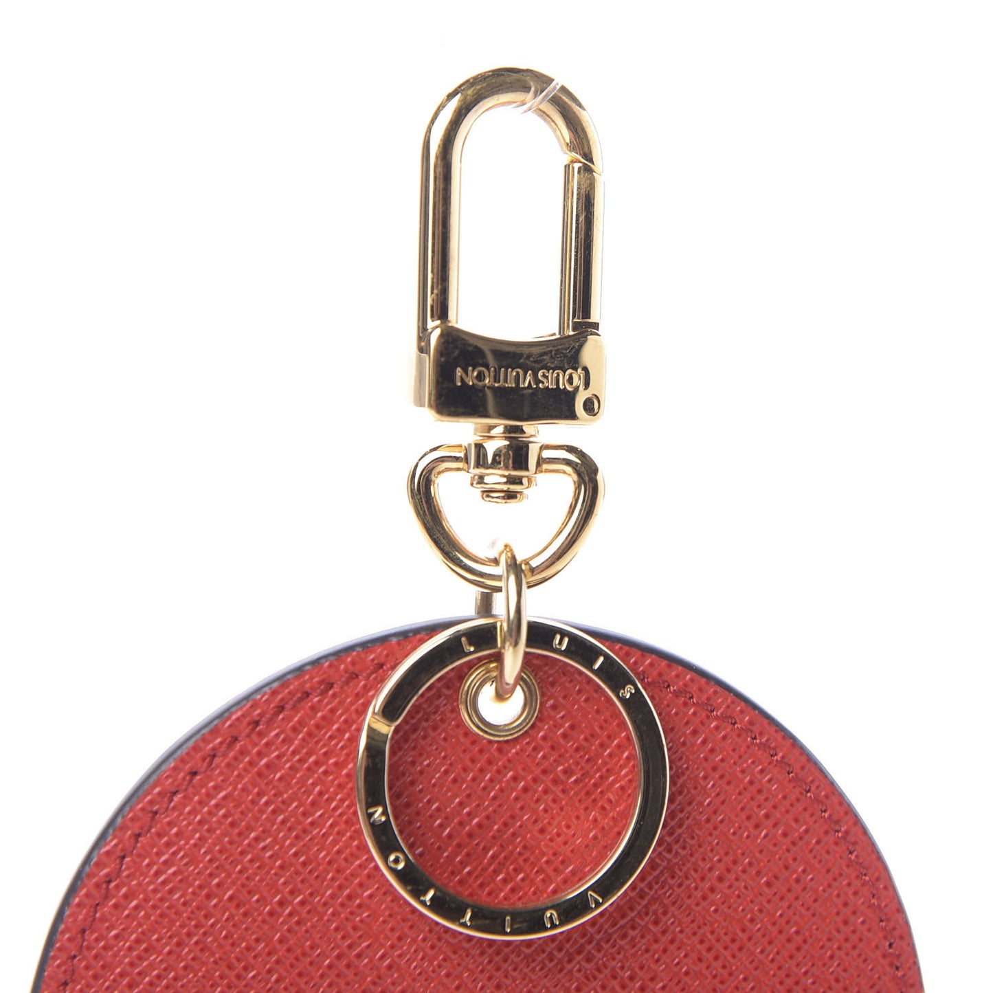 Calfskin Monogram Check Bag Charm Key Holder Red