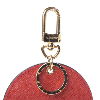 Louis Vuitton Calfskin Monogram Check Bag Charm Key Holder Red 6 of 7