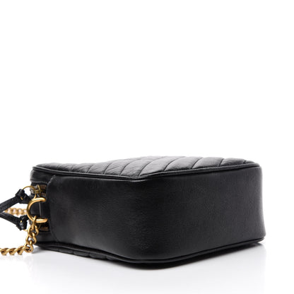 Gucci Azalea Calfskin Matelasse Diagonal Tall GG Marmont Crossbody Bag Black 4 of 11