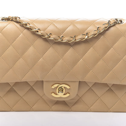 Chanel Lambskin Quilted Medium Double Flap Beige 13 of 13