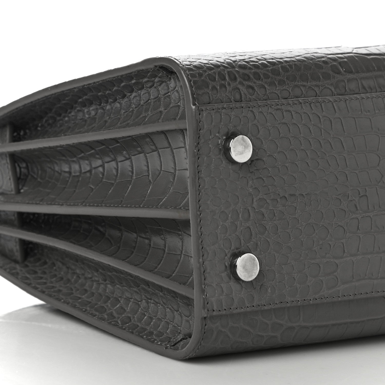 Saint Laurent Calfskin Crocodile Embossed Baby Sac De Jour Fog 8 of 11
