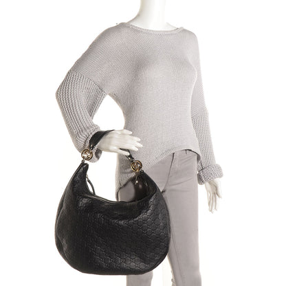 Gucci Guccissima Large GG Twins Hobo Black 2 of 7
