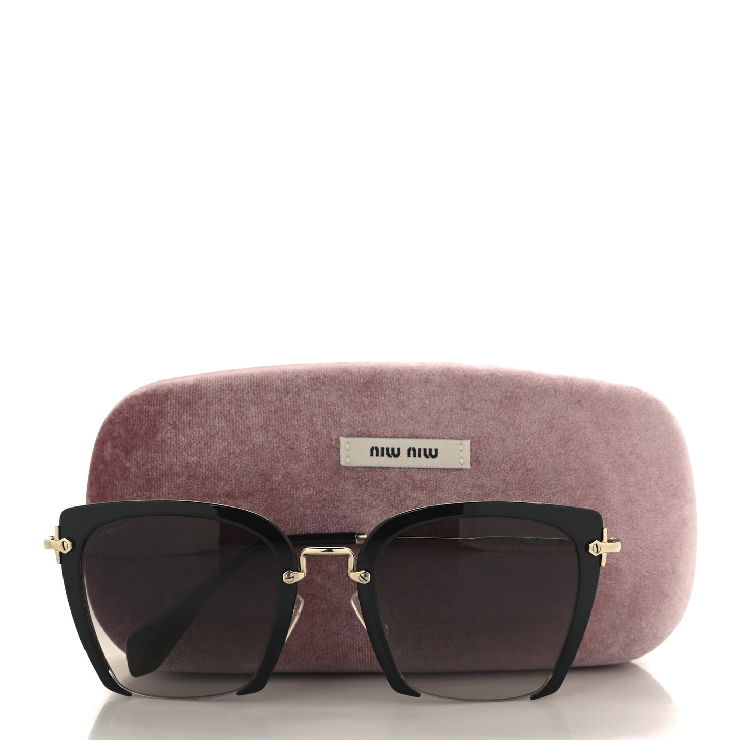 Metal Square Sunglasses SMU 52R Black Gold