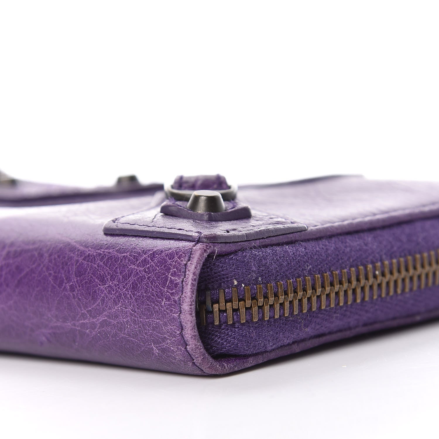 Balenciaga Agneau Classic Hardware Continental Zip Around Wallet Dark Violet 10 of 10