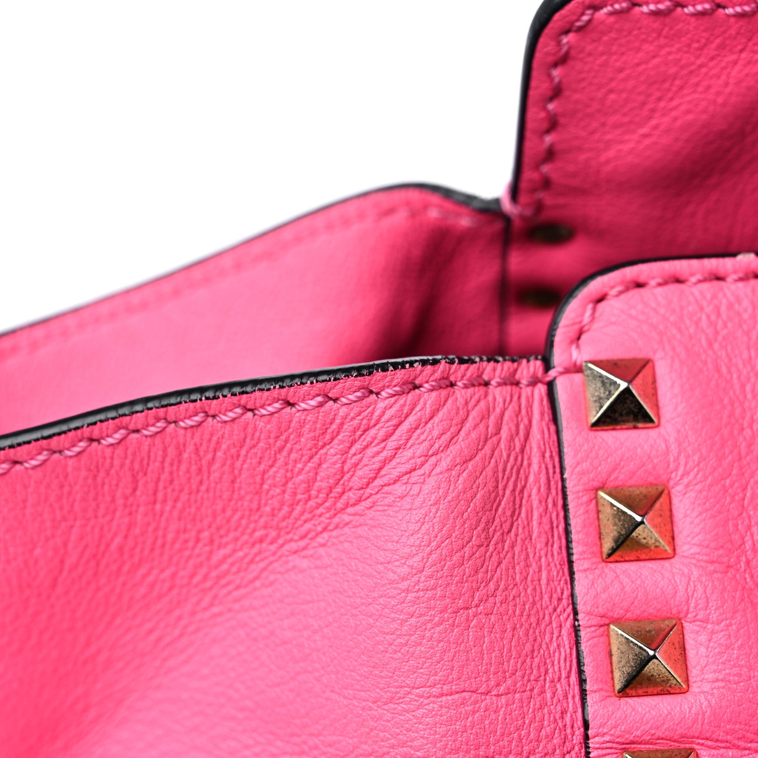 Valentino Garavani Vitello Medium Rockstud Tote Fuxia Fluo 14 of 14