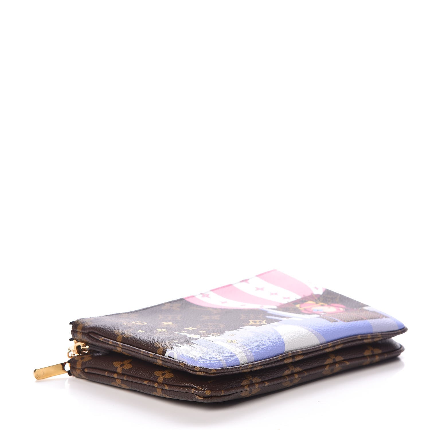 Louis Vuitton Monogram 2019 Christmas Animation Double Zip Pochette 4 of 10
