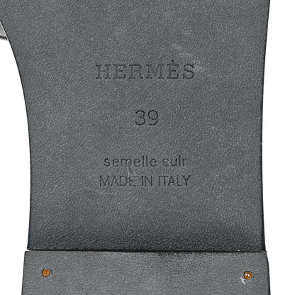 Hermes Calfskin Giulia Sandals 39 Black 8 of 9