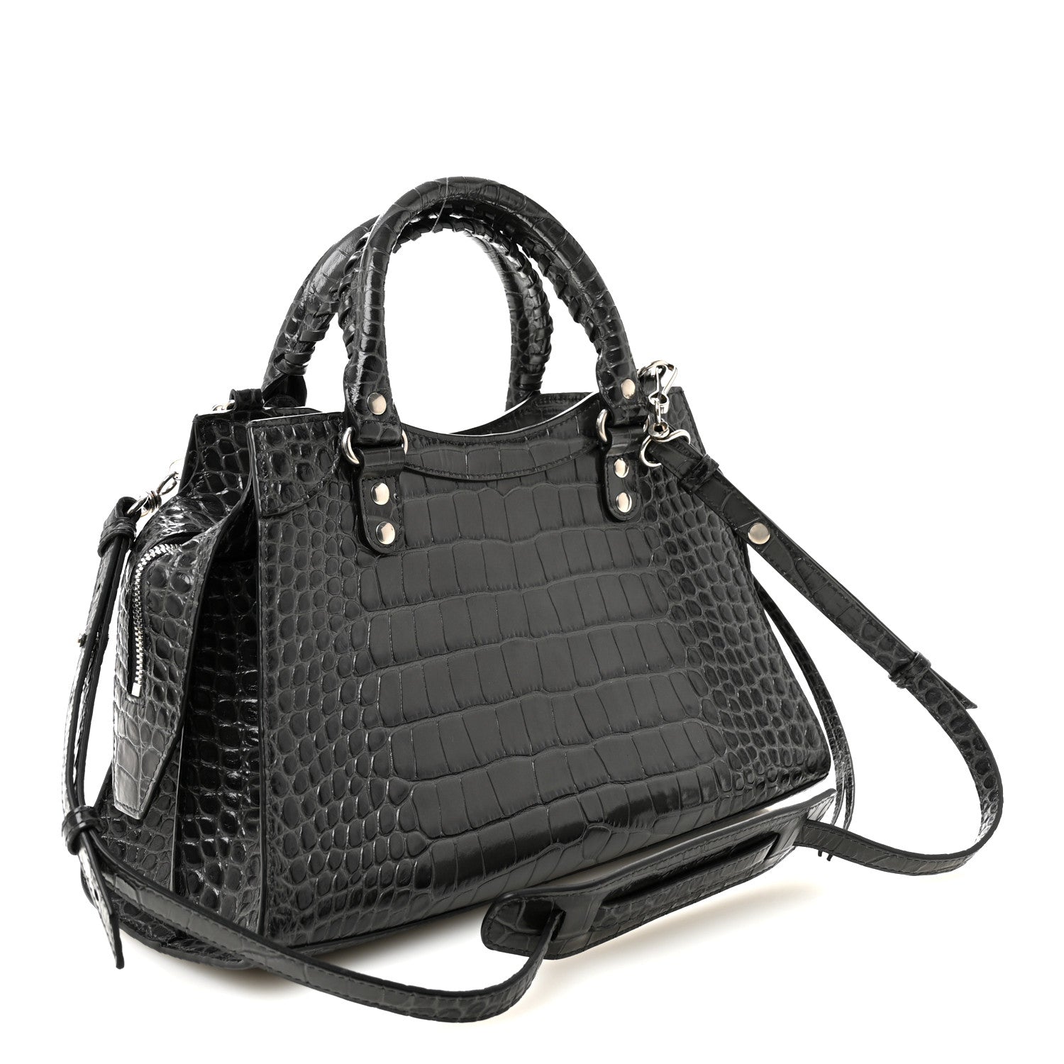 BALENCIAGA ネオクラシック シティ クロコダイル Balenciaga Shiny Supple Calfskin Crocodile Embossed Neo Classic