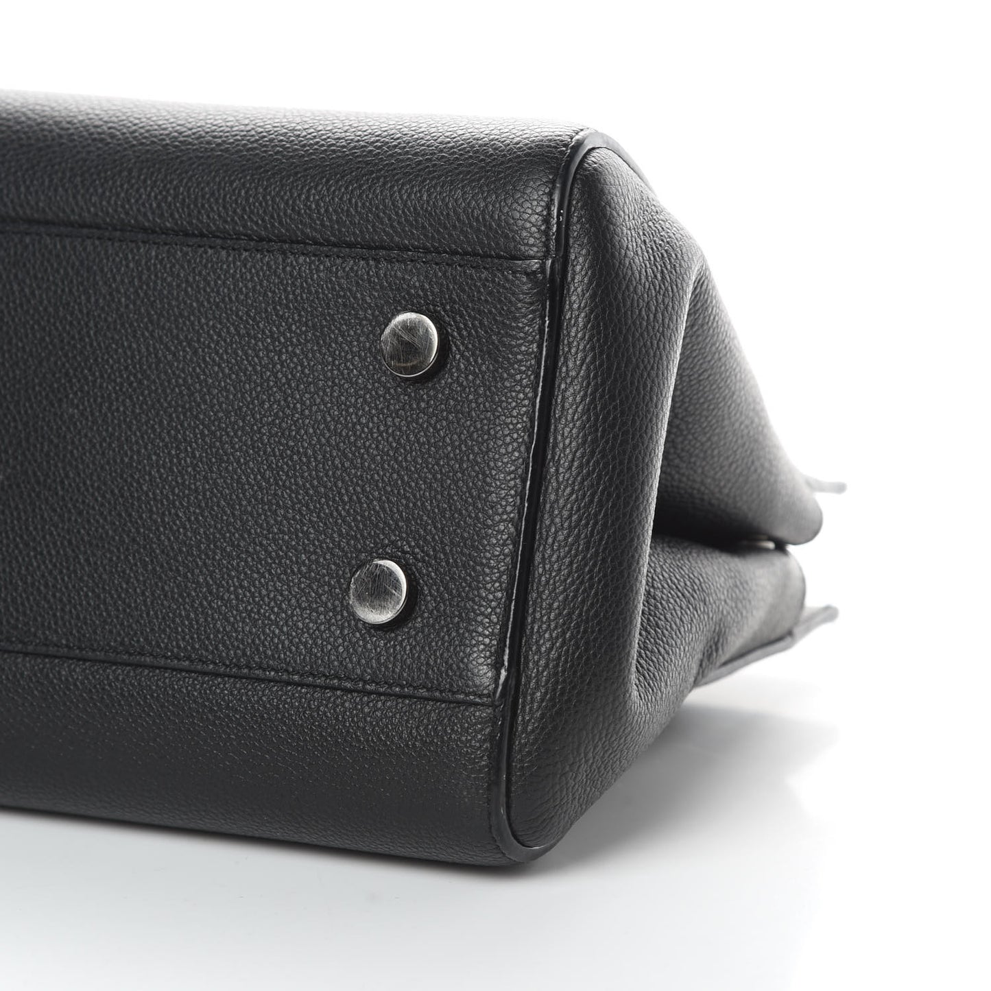 Grained Calfskin Small Cabas Rive Gauche Black