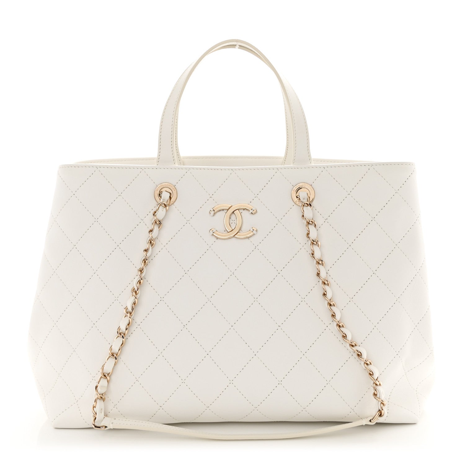 Chanel Calfskin Large Serial Shopper Tote White 1 of 10