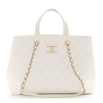 Chanel Calfskin Large Serial Shopper Tote White 1 of 10