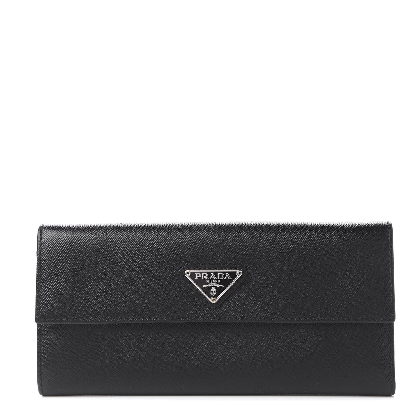 Saffiano Continental Flap Wallet Black