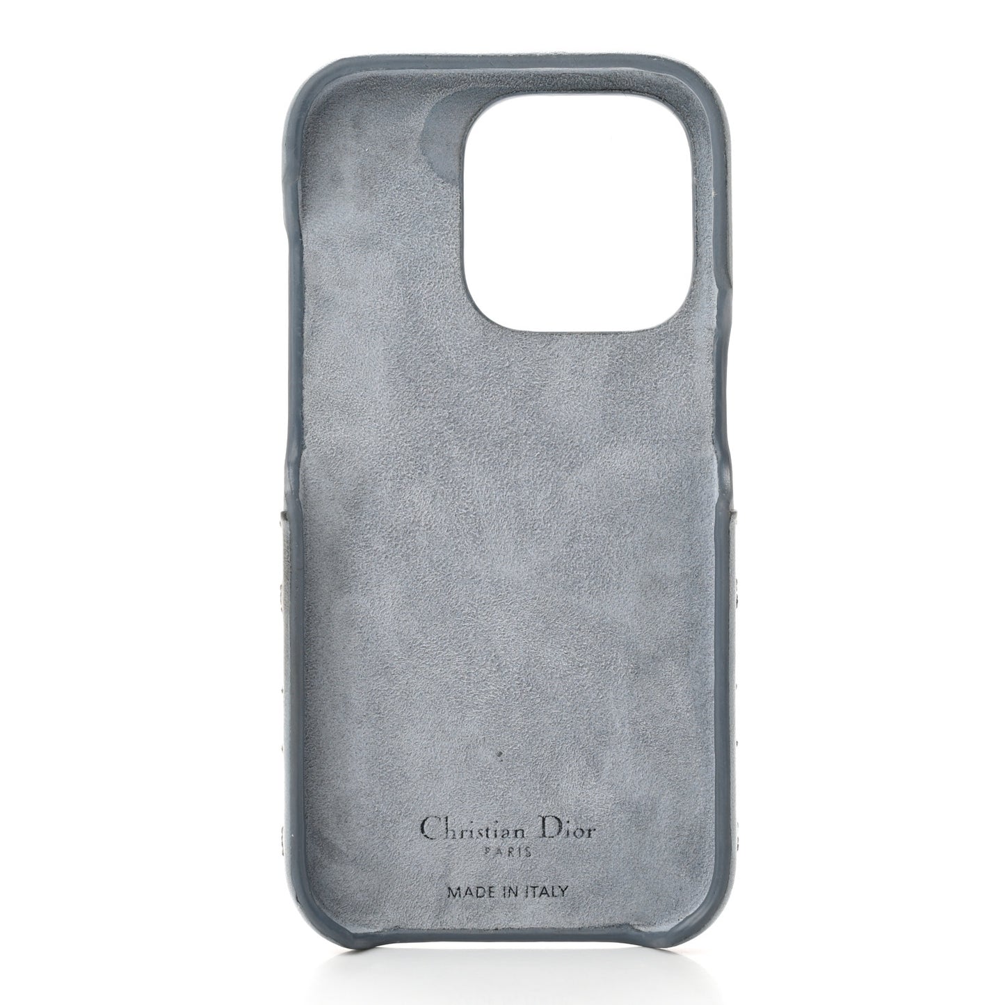 Lambskin Cannage Lady Dior Tech iPhone 14 Pro Case Cloud Blue