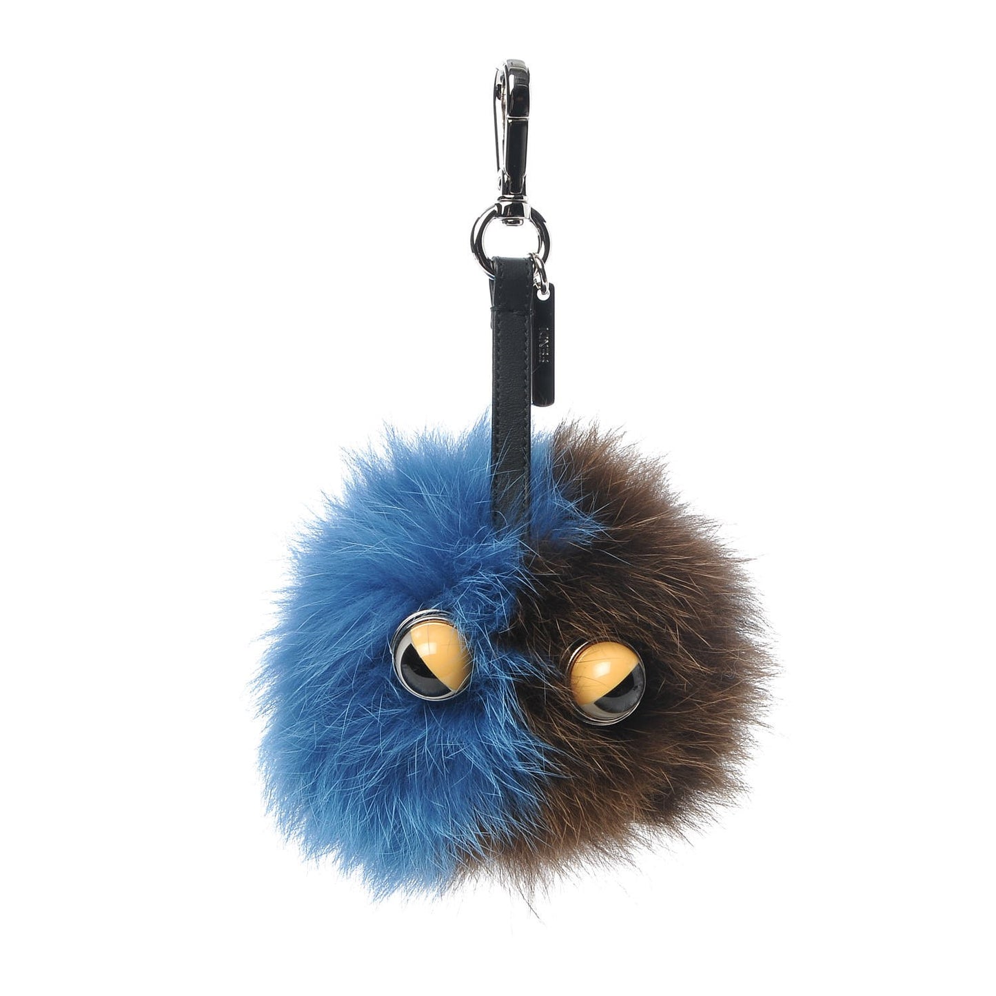 Fox Fur Spring Eyes Bag Charm Blue Brown