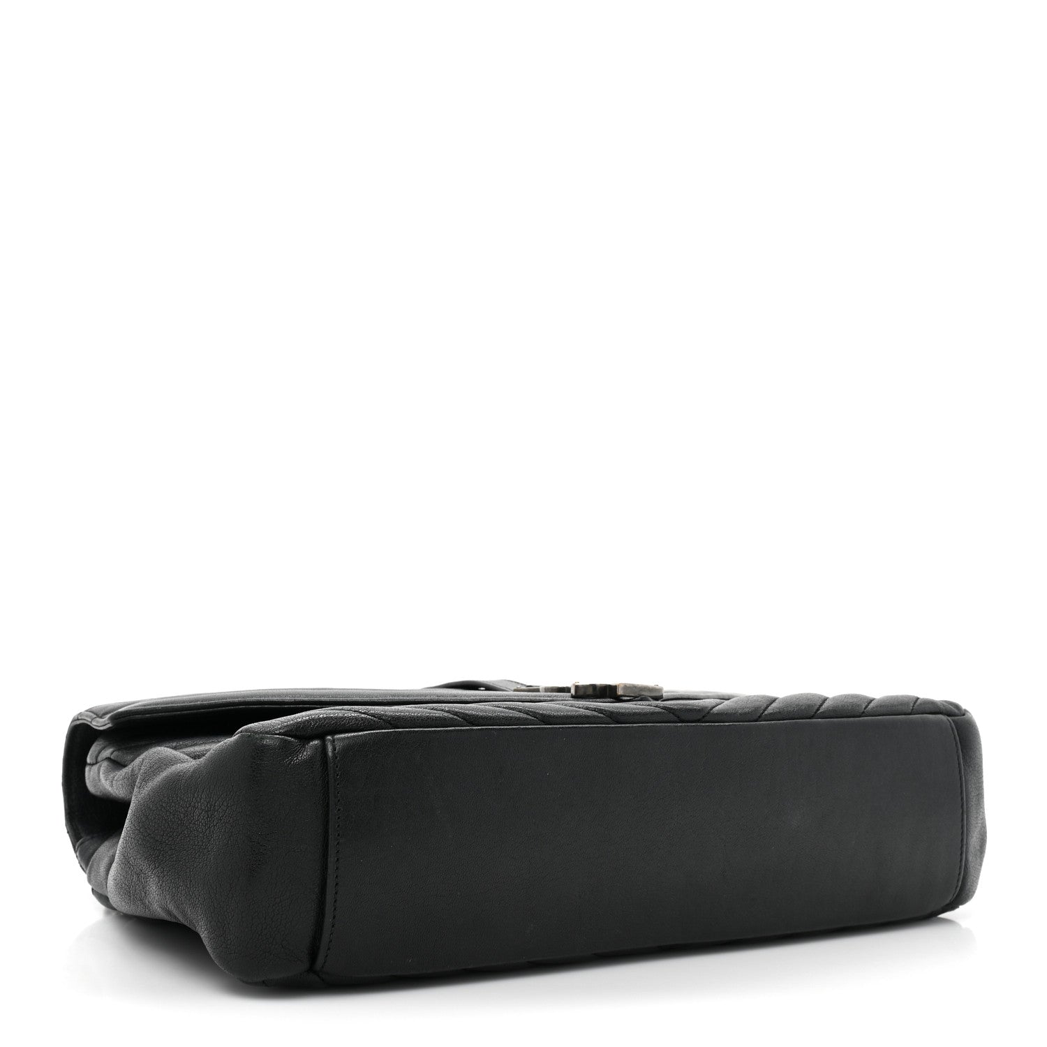 Saint Laurent Sheepskin Matelasse Chevron Monogram Large College Satchel Black 4 of 17