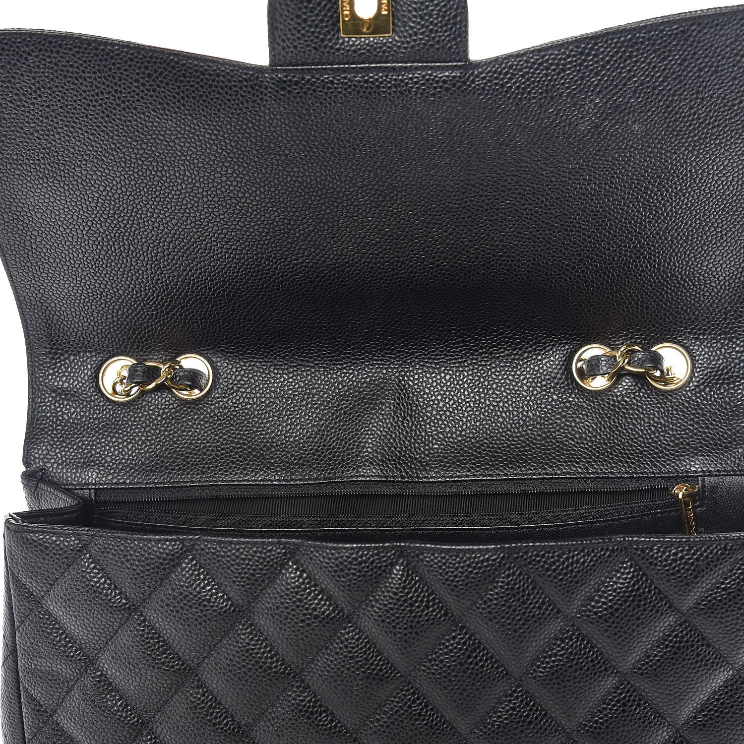 Chanel Caviar Quilted Jumbo Single Flap Black 14 of 14