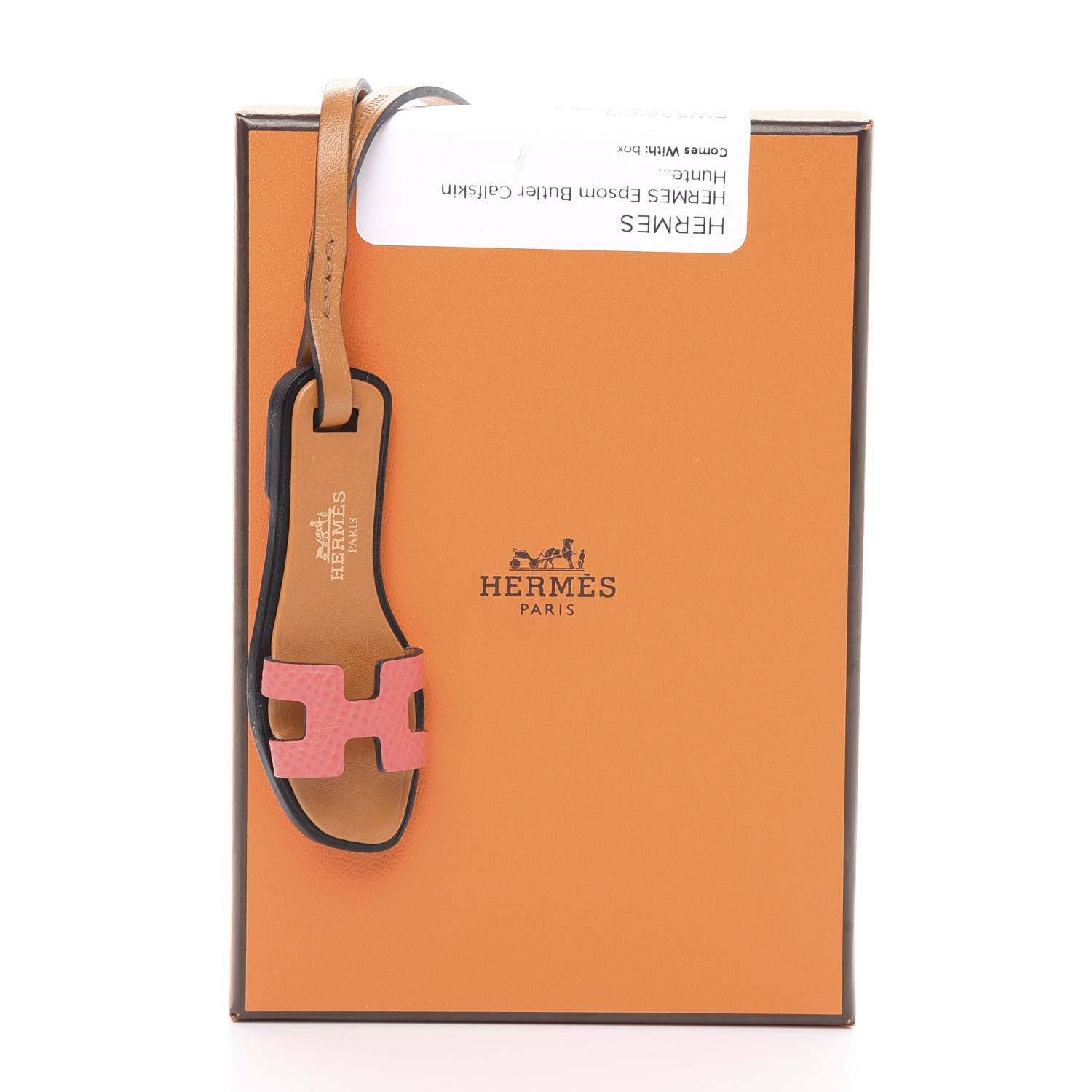 Hermes Epsom Butler Calfskin Hunter Oran Nano Bag Charm Rose Texas 3 of 5