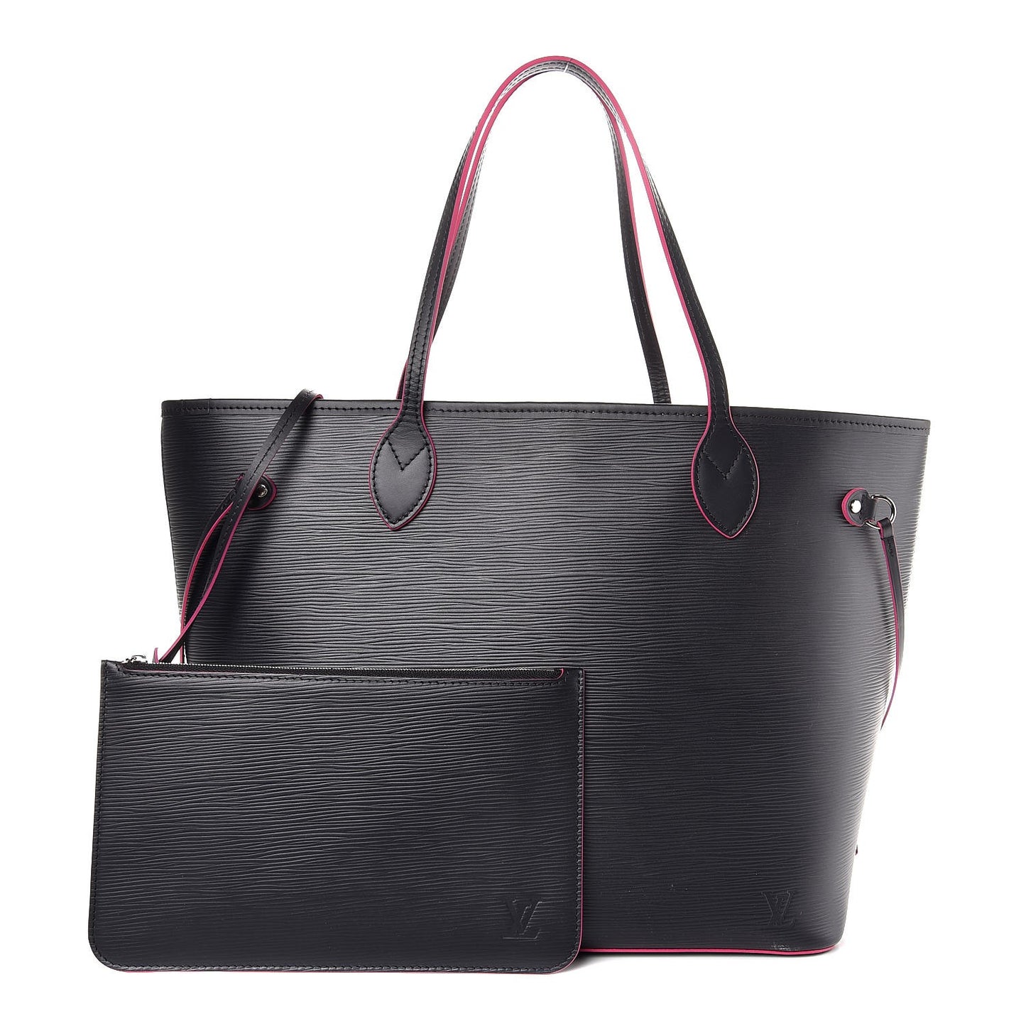 Epi Neverfull MM Black Hot Pink