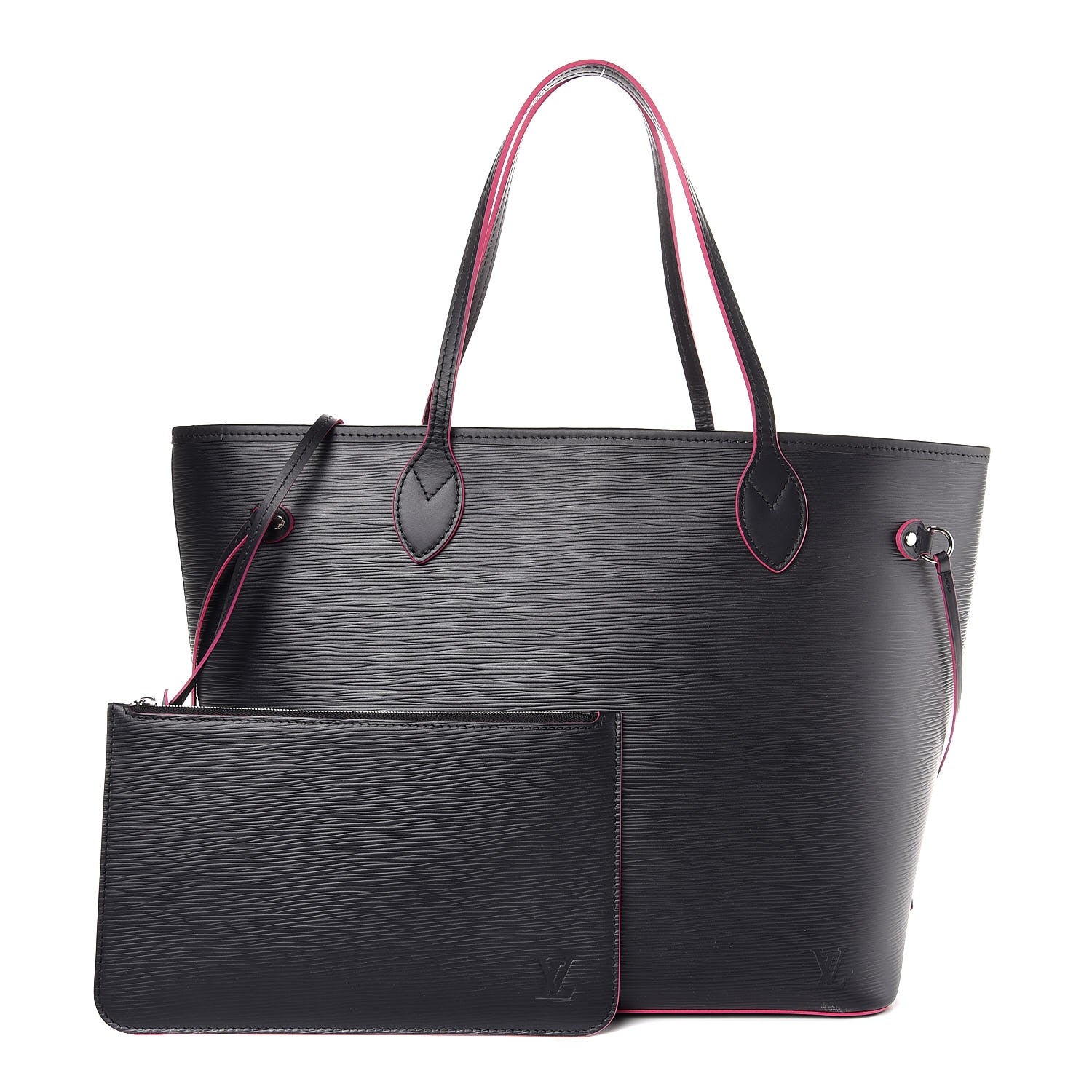 Louis Vuitton Epi Neverfull MM Black Hot Pink 1 of 8