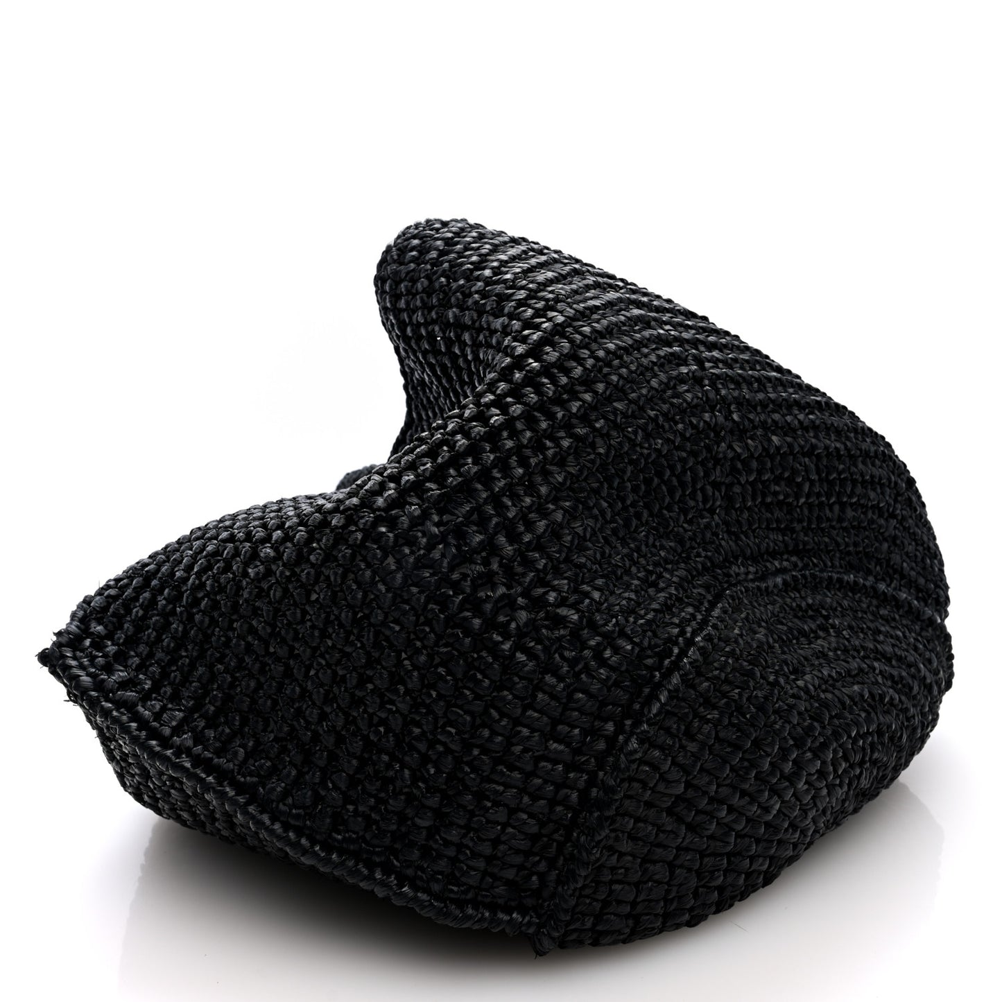 Raffia Medium Lotus Tote Black