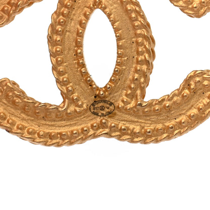 Chanel CC Drop Earrings Matte Gold 4 of 6