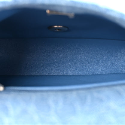Chanel Denim Quilted Camellia Sweetheart Mini Flap Blue 5 of 10