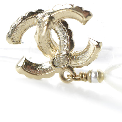 Chanel Pearl CC Drop Earrings Gold Pearly White 4 of 5