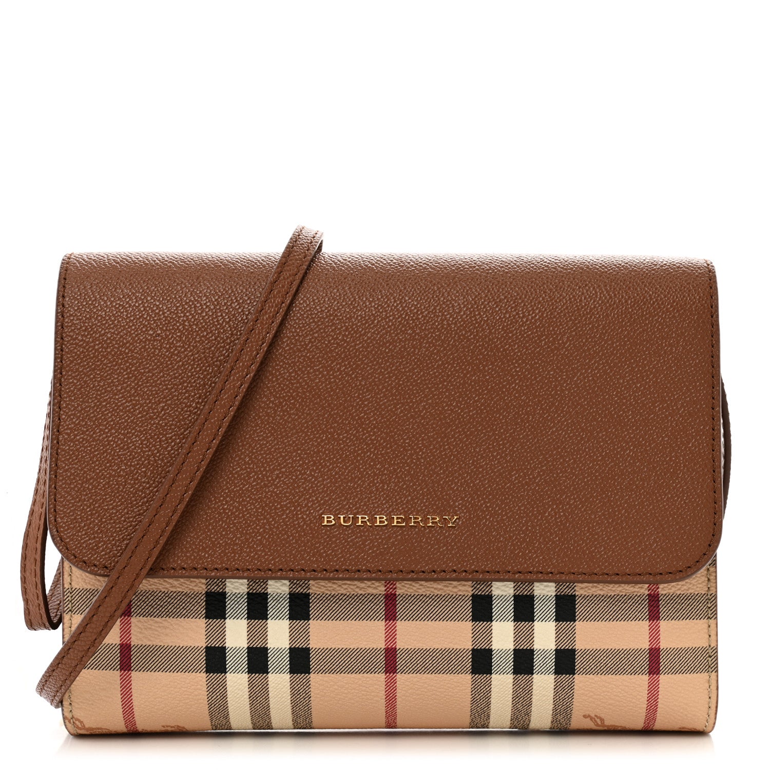 Burberry Haymarket Check Small Loxley Crossbody Bright Toffee 1 of 13