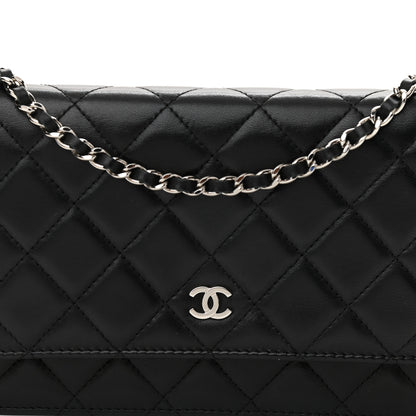 Chanel Lambskin Quilted Wallet On Chain WOC Black 11 of 14