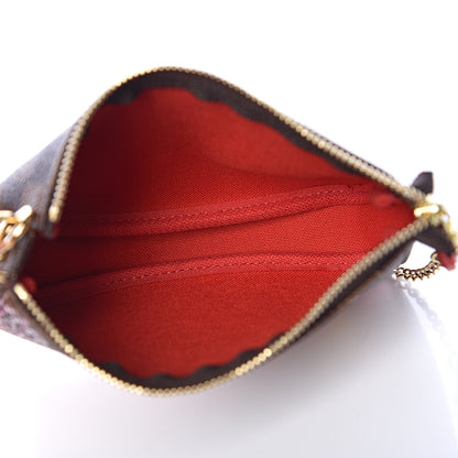 Louis Vuitton Damier Ebene 2019 Christmas Animation Mini Pochette Accessories Red 5 of 8