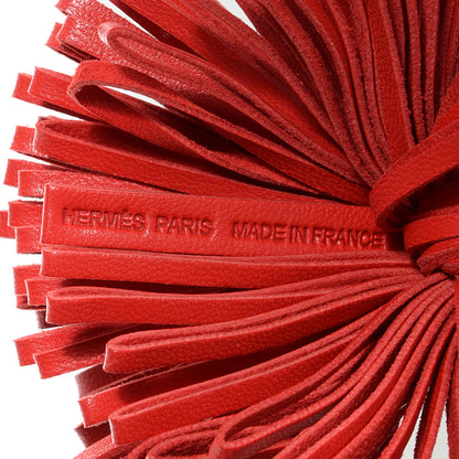 Hermes Lambskin Carmen Tassel Key Holder Rouge Indienne 6 of 11